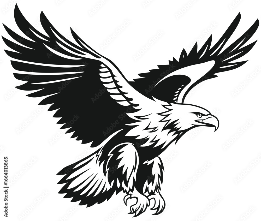 Obraz premium Eagle vector illustration design, flaying eagle