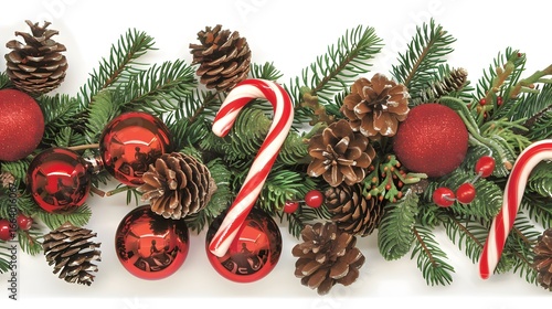 A festive Christmas themed flat lay composition 