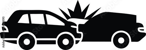  Car Accident Vector Illustration on White Background Showing Vehicle Collision and Damage Assessment Implications for Insurance Claims