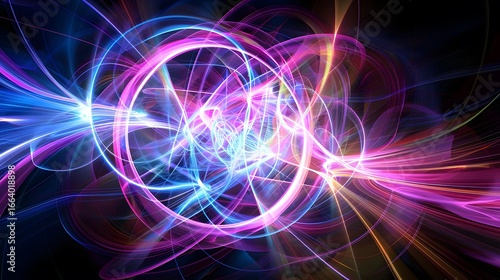 An explosion of colorful geometric shapes bursting