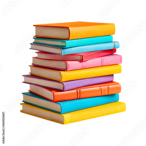Wallpaper Mural Stack of colorful hardcover books isolated on transparent background Torontodigital.ca