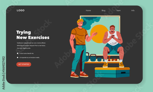 Personal Trainer. Flat Vector Illustration