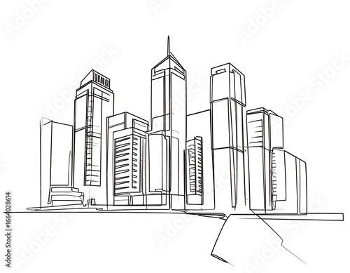 Urban skyline sketch