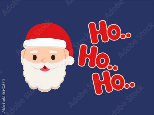 Santa Klaus face vector illustration element for Christmas Holiday theme. 