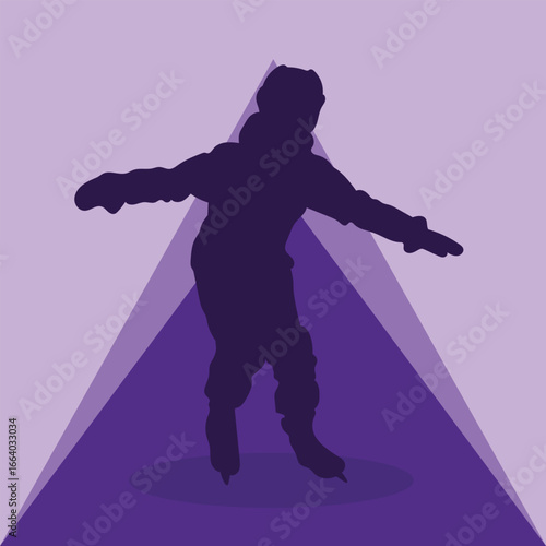 Child skating sports activity vector isolated on background. Ice skating and roller skating vector design.	
