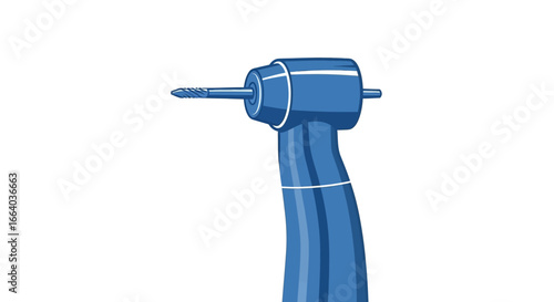 A stylized dental drill illustration showcasing modern dental equipment design aesthetic