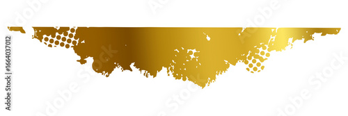 Gold grunge paint splat brush edges vector for luxury art, creative projects, and elegant backgrounds. Useful for illustrating prestigious and distressed textures with a rich, metallic feel.