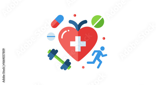 Heart Health: An Illustrative Concept of Wellness with Exercise and Medication