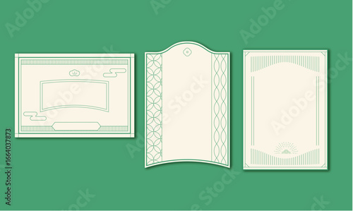 和柄のラインフレーム