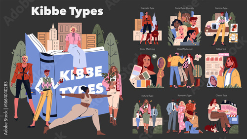 Kibbe Types. Flat Vector Illustration