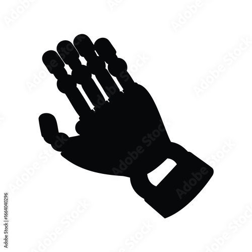 Robotic hand silhouette showing advanced articulation and precision for industrial automation silhouette