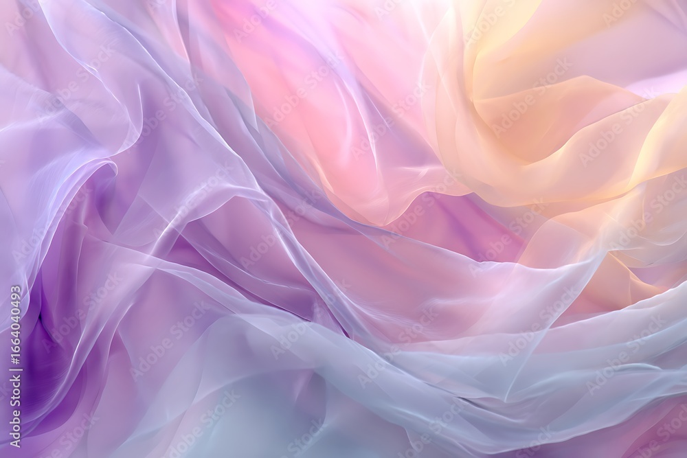 Obraz premium Pastel Dream: An ethereal swirl of sheer fabrics in soft pastel hues