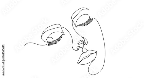 Elegant line drawing showcasing contemplative facial features and minimalist artwork