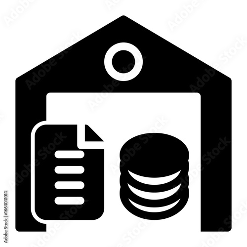 Warehouse Database Analytics (Solid Icon Style)