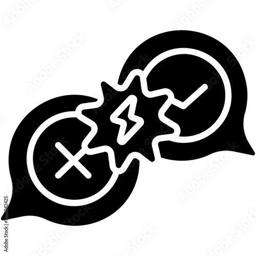Solid Black Conflict Icon