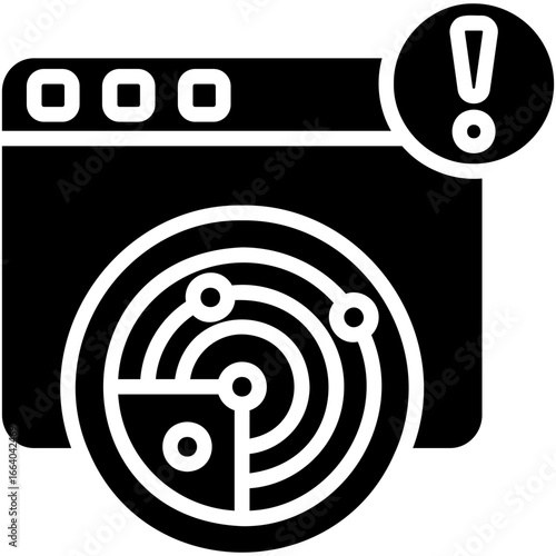 Solid Black Error Detection Icon