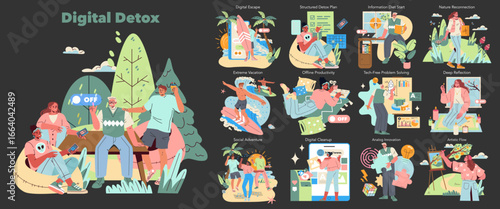 Digital Detox. Flat Vector Illustration