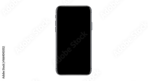 Sleek smartphone illustration with a minimalist design on a pristine white backdrop representing