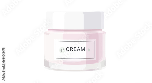 Elegant pink face cream illustration for skincare and beauty product concepts