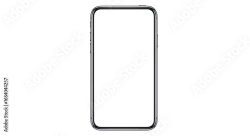 Modern smartphone mockup with blank white screen for app promotion and presentation