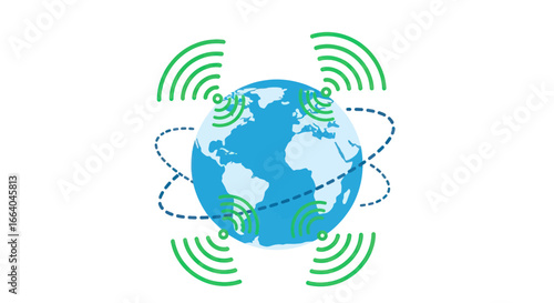 Global connectivity network showcasing worldwide communications and digital transformations across
