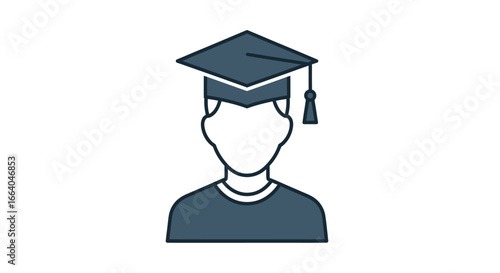 Silhouette figure in graduation cap representing education and academic achievement