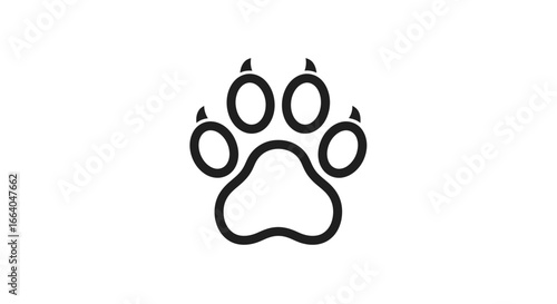 Elegant paw print illustration showcases a unique blend of animal and graphic design