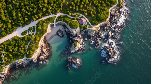 Aerial photo The Nature Conservancy Blowing Rocks Preserve Jupiter Island FL circa 2023