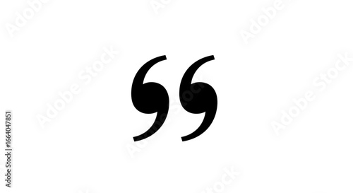 Graphic representation of punctuation mark symbols ideal for textual contexts and quotations