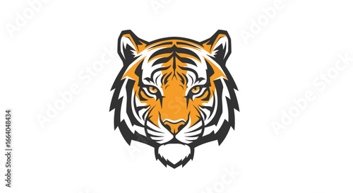 Stylized tiger head logo with distinctive orange and black markings design vector