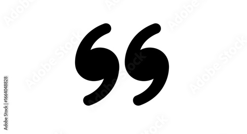 Minimalist depiction of quotation marks conveys message and symbolic representation