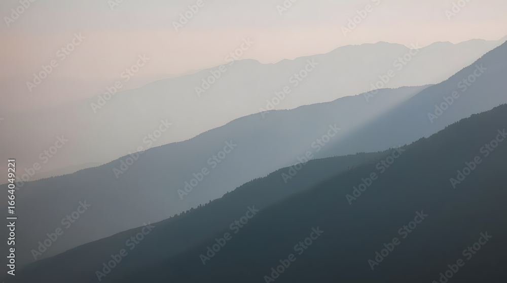 Fototapeta premium Dreamy Misty Mountain Layers