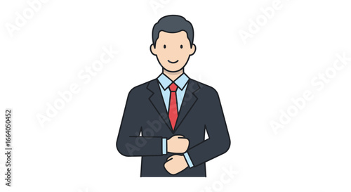 Illustration of a confident businessman, portraying professional success and career ambitions