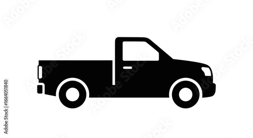 Simplified vehicle icon showcasing a pickup truck silhouette in a modern design