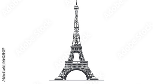 Striking eiffel tower vector illustration against clean backdrop for design applications