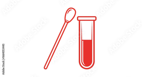 Illustration showcasing a swab and test tube emphasizing diagnostic testing procedures in healthcare