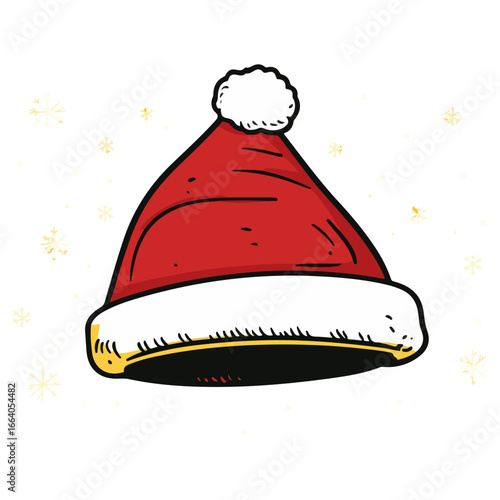 santa hat, dress up, christmas, festival, vector, transparent background, red, celebration, isolated, xmas, winter, cap, hat, decoration, december, season