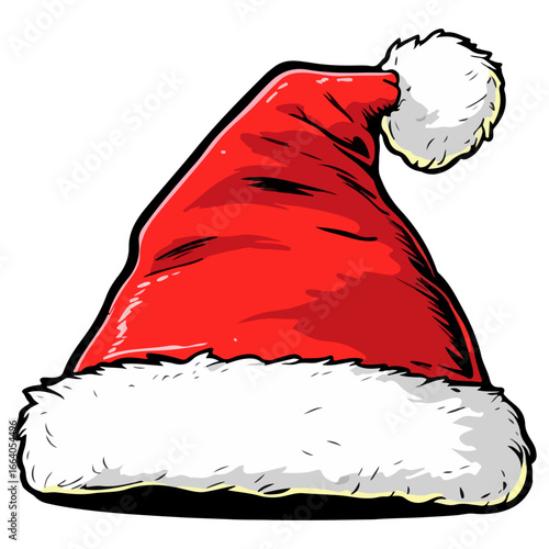 santa hat, dress up, christmas, festival, vector, transparent background, red, celebration, isolated, xmas, winter, cap, hat, decoration, december, season