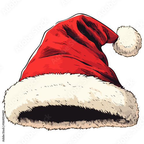 santa hat, dress up, christmas, festival, vector, transparent background, red, celebration, isolated, xmas, winter, cap, hat, decoration, december, season