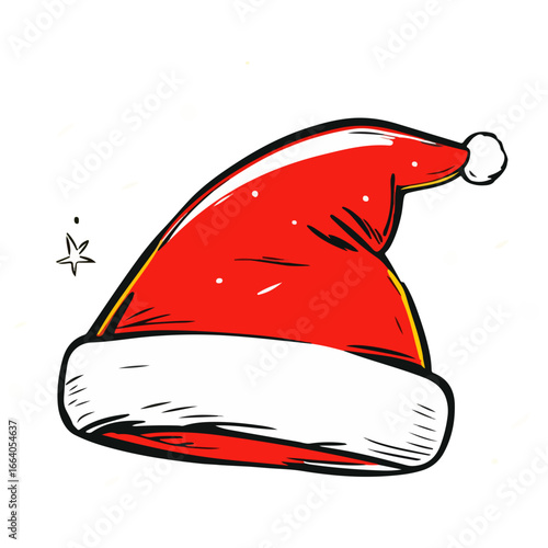 santa hat, dress up, christmas, festival, vector, transparent background, red, celebration, isolated, xmas, winter, cap, hat, decoration, december, season