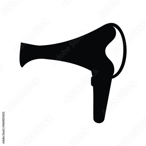 Silhouette of a vintage hair dryer showcasing retro styling and nostalgic appliance design silhouette