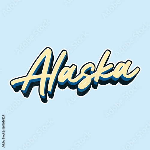Alaska hand made script font. Vector Alaska text typography design for tshirt hoodie baseball cap jacket and other uses vector