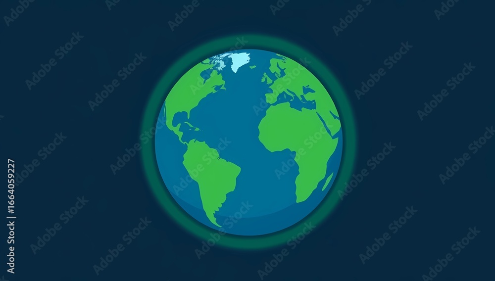 Fototapeta premium Save the Ozone Layer Illustration. Illustration showing Earth surrounded by a glowing protective ozone layer to represent environmental safety.
