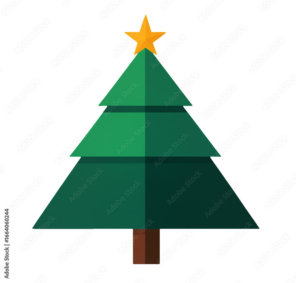 Fototapeta premium Simple Christmas tree with star