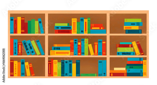 Estante de livros moderna em vetor isolada