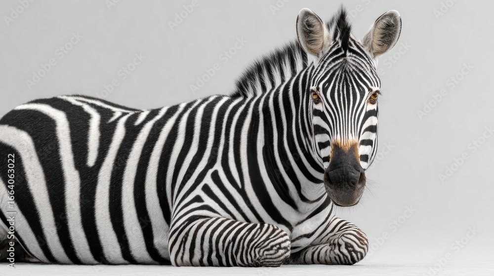 Naklejka premium Majestic Zebra in a Pristine Studio Setting