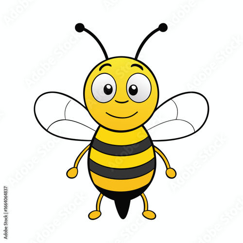 A smiling bee buzzing with joy, spreading cheer and positivity with its happy face, bright wings, and playful charm, symbolizing sweetness and hard work.
