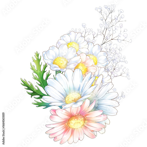 Obraz na plátně Lovely blooming marguerites