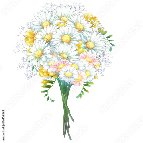 Fototapeta A gorgeous bouquet of white marguerites perfect for an anniversary