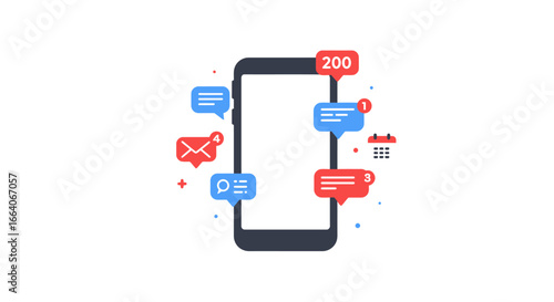 Smartphone with Message Notifications and Alerts.